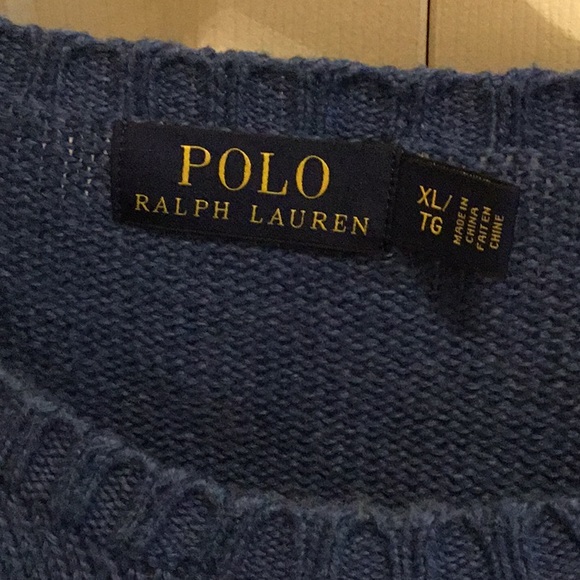 Polo Ralph Lauren crewneck blue sweater. Size XL. - Picture 2 of 6